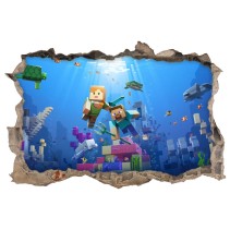 Vinilos decorativos 3d videojuego minecraft